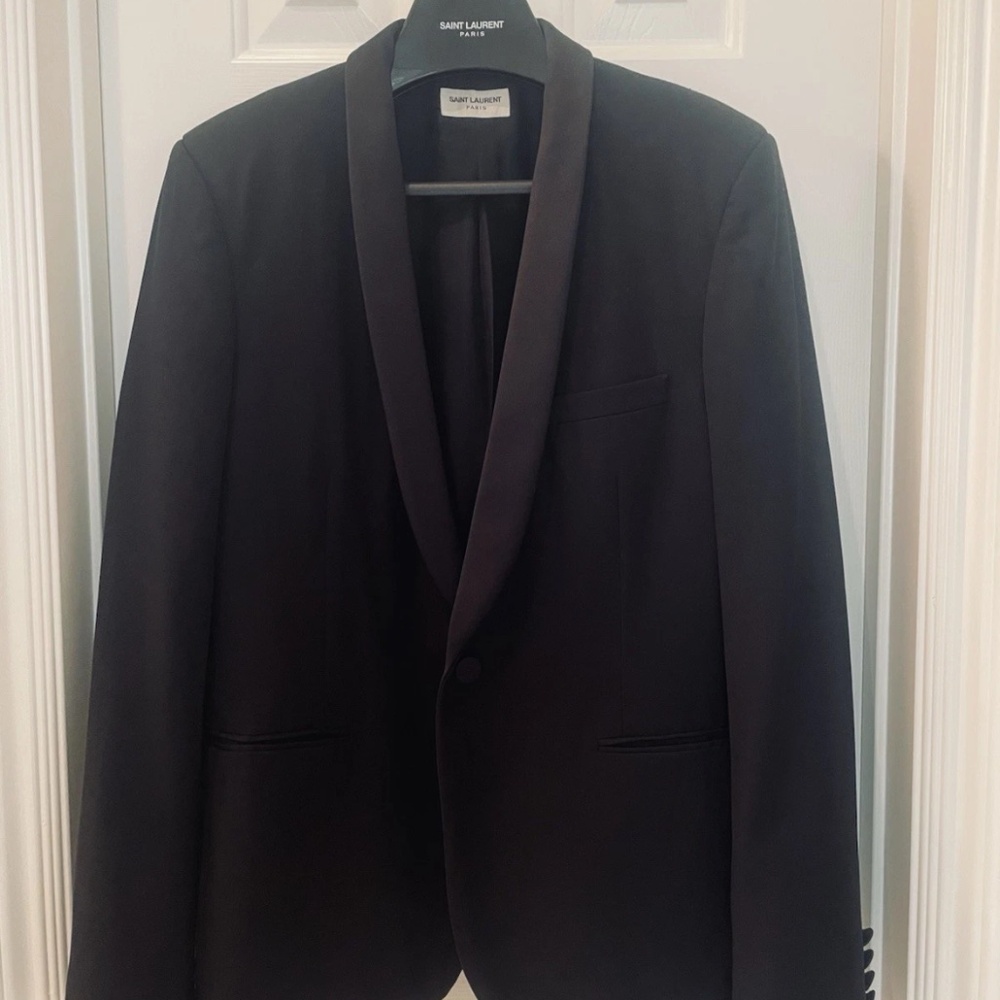 Saint Laurent Black Suit Blazer 50 175/100A Tuxedo Jacket